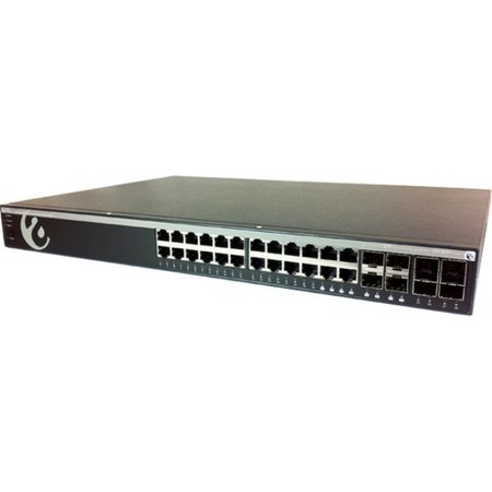 AMER NETWORKS Stackable 24 Port Gigabit Poe (802.3At) Layer 2 Switch w/ 4 10G Sfp+ SS2GR2024IP